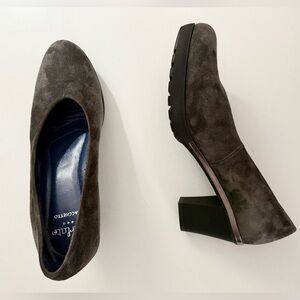 LOVELY PERLATO GREY SUEDE HEELED PUMP EU 37